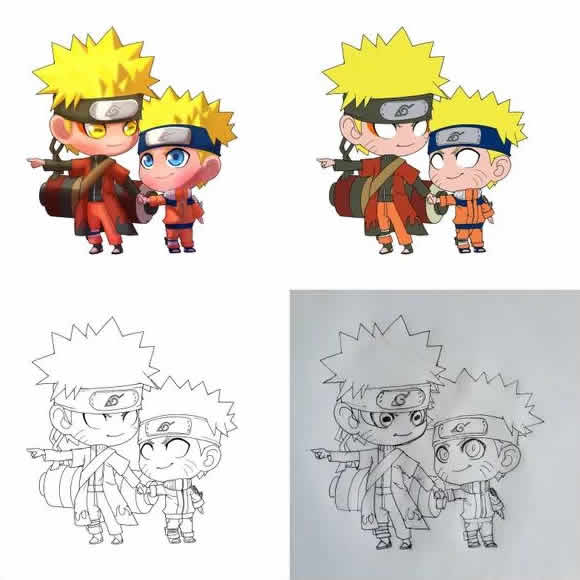 COMO DESENHAR NARUTO CHIBI passo a passo 